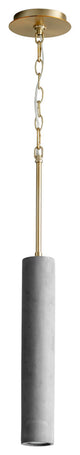 Oxygen Lighting 3-614-1540 Totem 1-Light Pendant Light, Dark Gray / Aged Brass