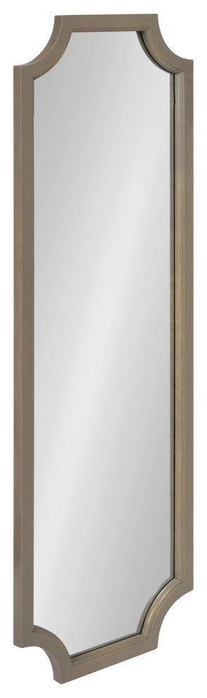 Hogan Framed Scallop Wall Mirror, Gray 16x48