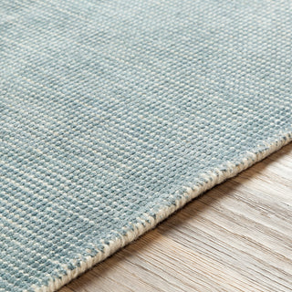 Amalfi Solid and Border Blue Area Rug, 9'x13'