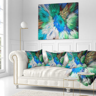 Extrusive 3D Fabric Flowers Blue Floral Throw Pillow, 18"x18"