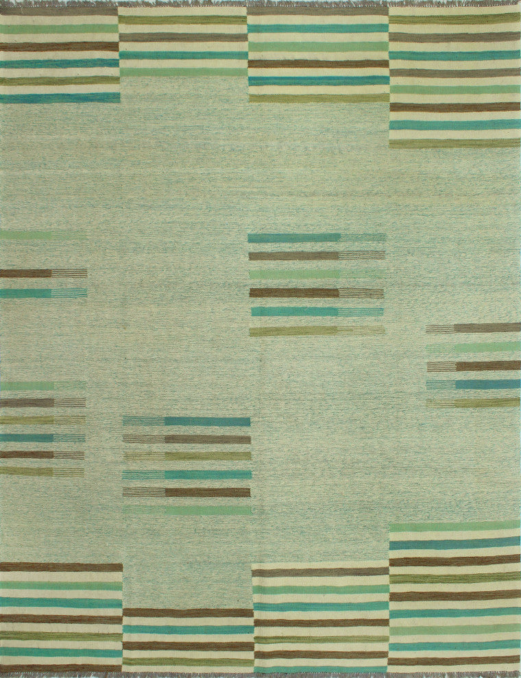 Winchester Kilim Habibeh Blue/Ivory Rug, 8'11x11'9