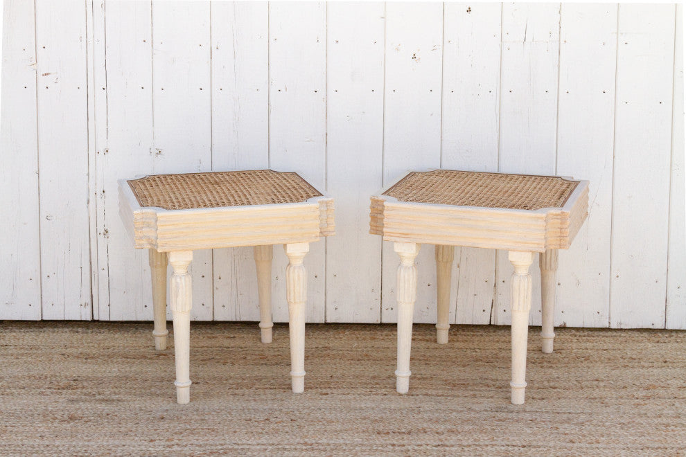 British Colonial Plantation Side Tables, Pair