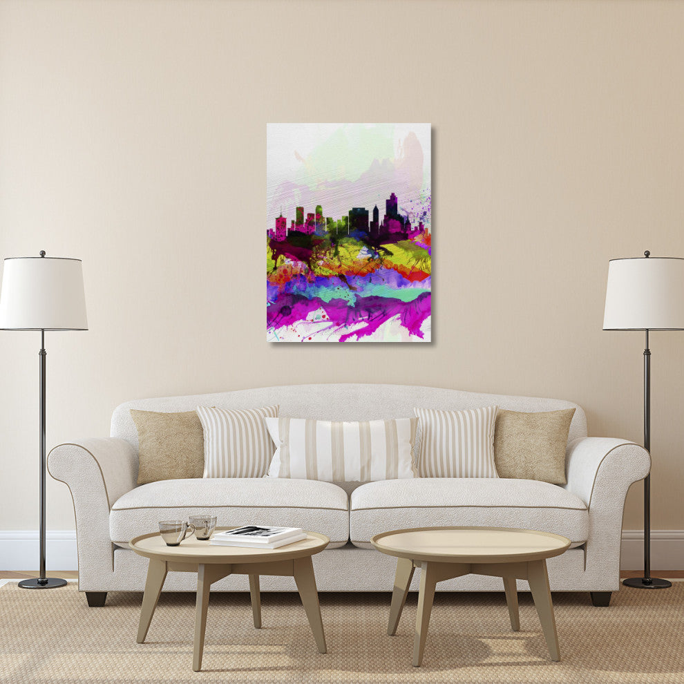 "Tulsa Watercolor Skyline" Fine Art Print