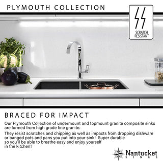 Nantucket Sinks Large Double Bowl Prep Station Topmount Granite Composite, White