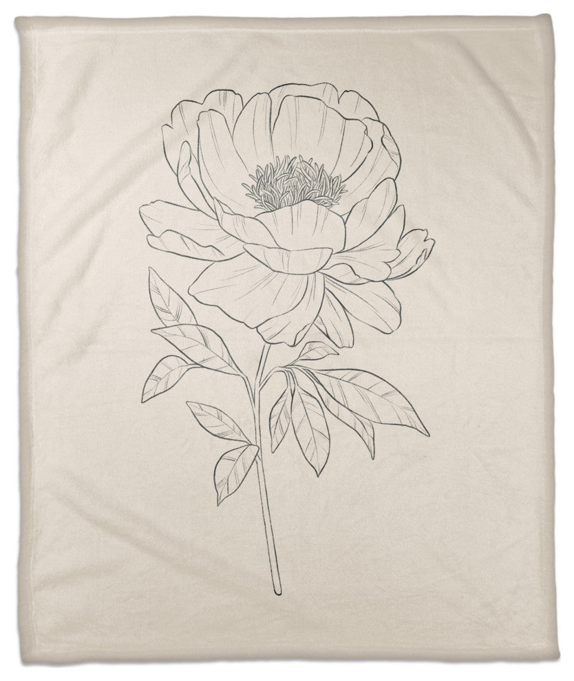 Simple Poppy I 50"x60" Coral Fleece Blanket