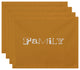 18"x14" Family, Word Print Placemat, Gold, Set of 4