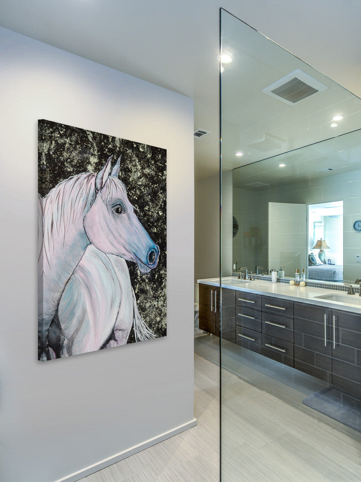 "Pink Lady" Painting Print on Wrapped Canvas, 20"x30"
