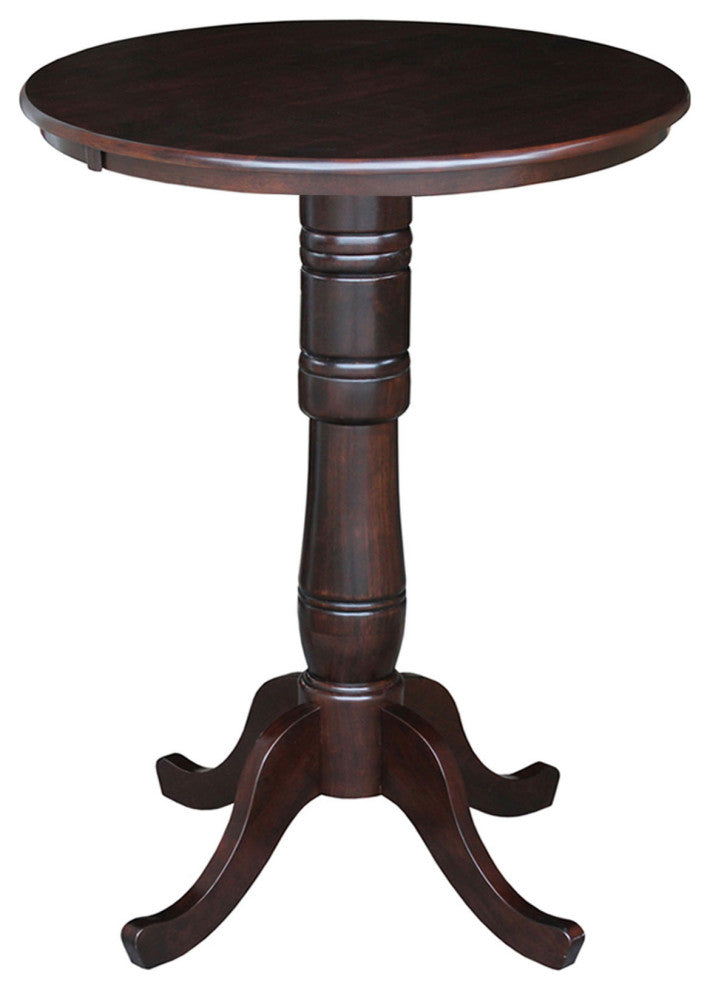 30" Round Top Pedestal Table, Rich Mocha