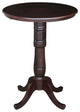 30" Round Top Pedestal Table, Rich Mocha