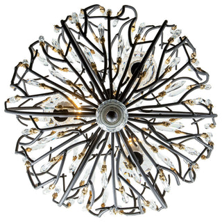 Bask 3-Lt Crystal Pendant - Matte Black/French Gold