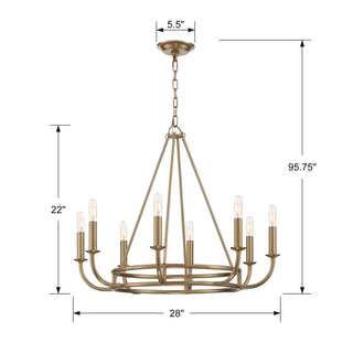 Bailey 8 Light Aged Brass Chandelier