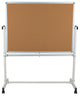Hercules Reversible Cork and White Board Stand With Pen Tray, 53"x62.5"