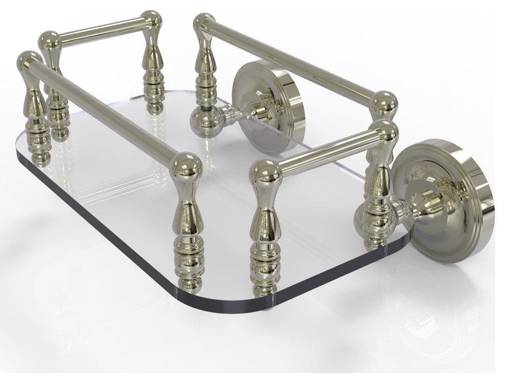 Prestige Regal Wall Mounted Glass Guest Towel Tray, Polished Nickel
