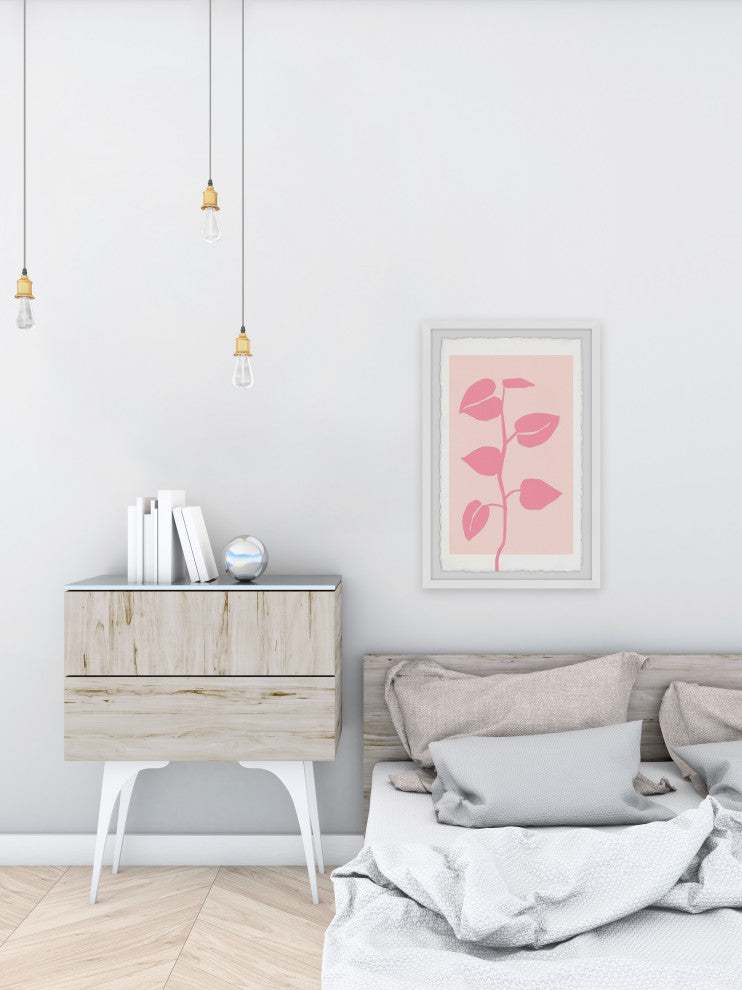 "Pink Houseplant" Framed Painting Print, 20x30