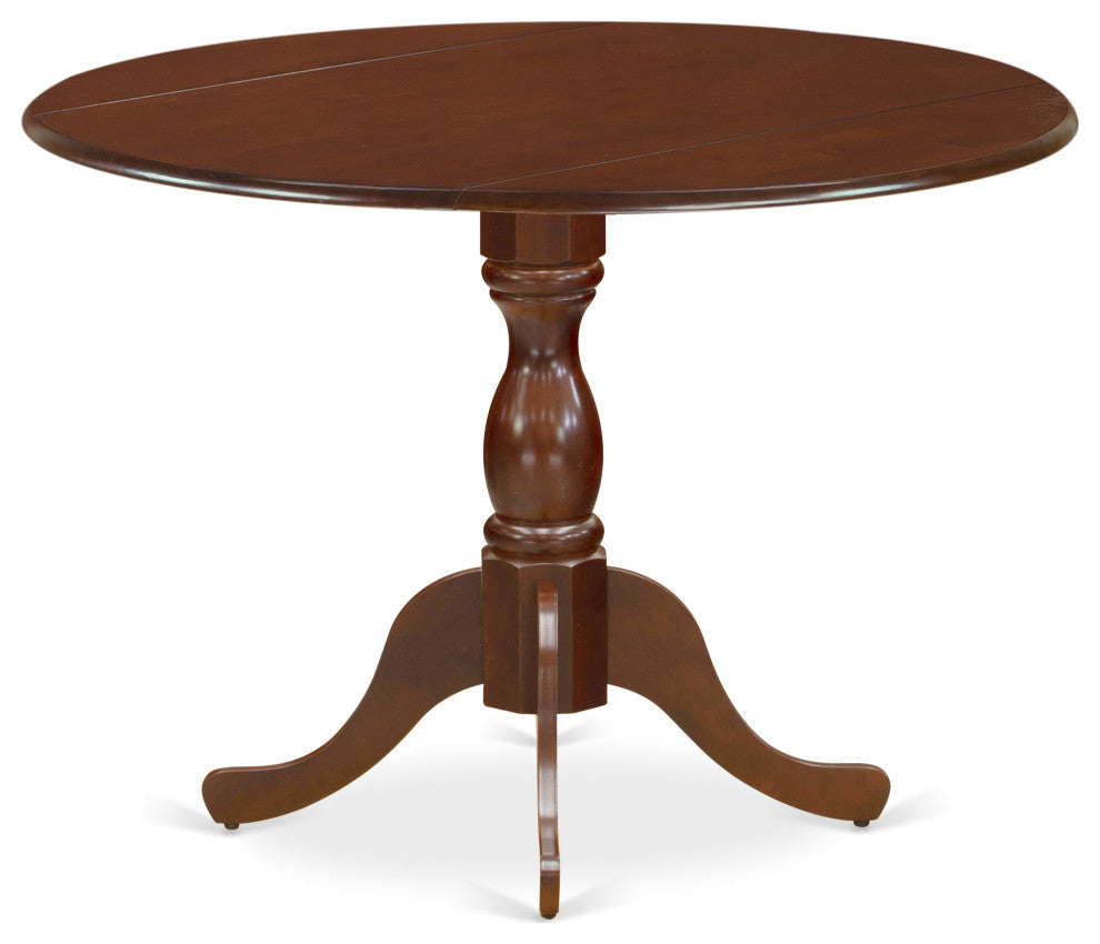 5 Pc Dining Set, 1 Drop Leaves Table, 4 Mahogany Chairs, Mahogany