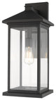 Portland 1 Light Outdoor Wall Light, Black, Clear Beveled Glass