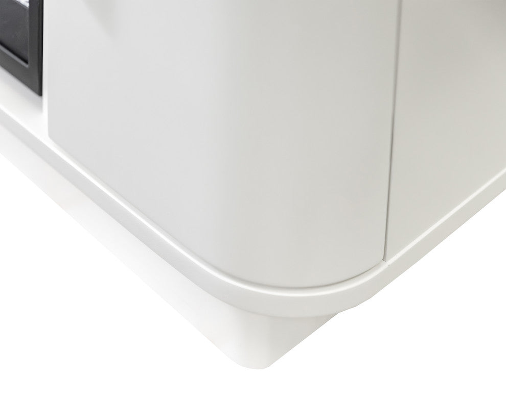 Modern 84" Fireplace Console Entertainment, White