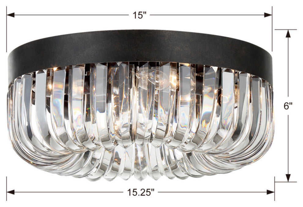 Crystorama ALI-B2005-CZ, 5-Light Ceiling Mount, Charcoal Bronze