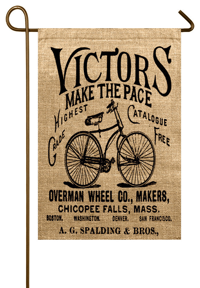 Bike Burlap Garden Flag