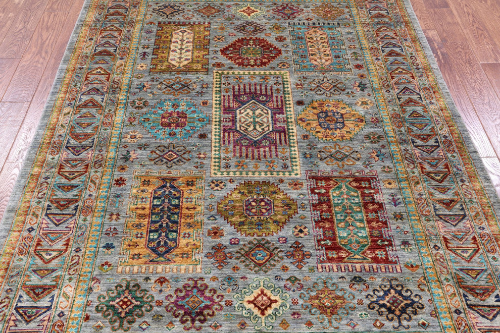 Fine Turkmen Ersari Hand Knotted Wool Rug 5' 10" X 8' 0" - Q12489