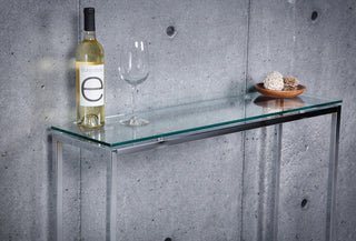 Sandor Console Table, Clear Glass/Chrome