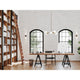 Haas Collection Six-Light Brushed Bronze Mid-Century Modern Chandelier
