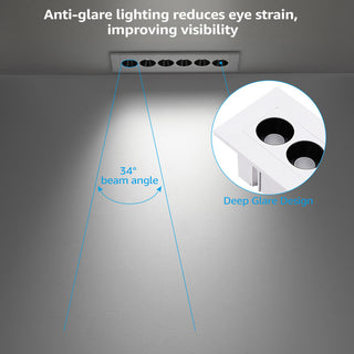 8 Pack 5CCT Dimmable LED Recessed Linear Light With J-Box