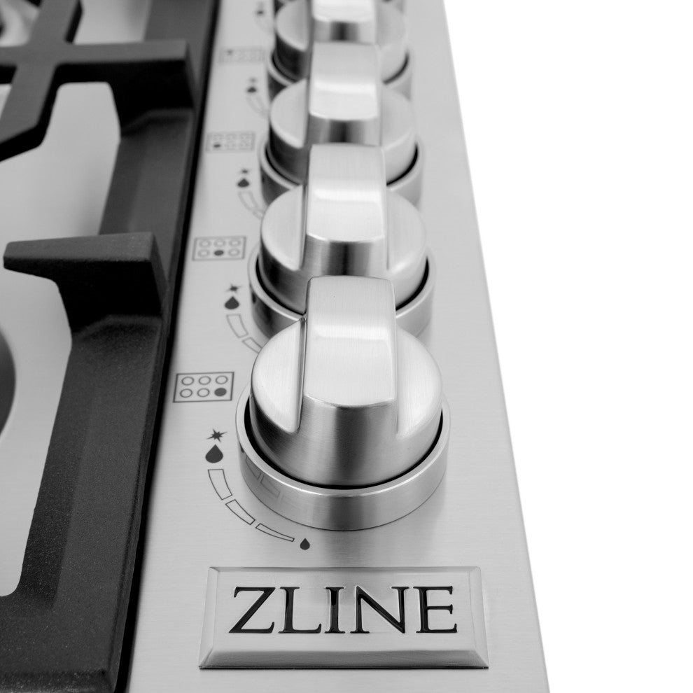 ZLINE 36 In. Dropin Cooktop With 4 Gas Brass Burners, RC-BR-36
