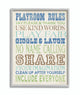 Stupell Industries Playroom Rules Typography In Blues Green and Brown, 11 x 14