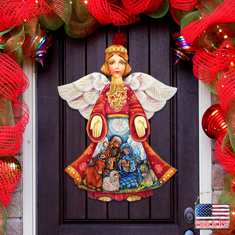 Nativity Christmas Angel Door Hanger