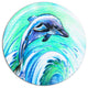 Jumping Dolphin Watercolor, Animal Round Metal Wall Art, 23"