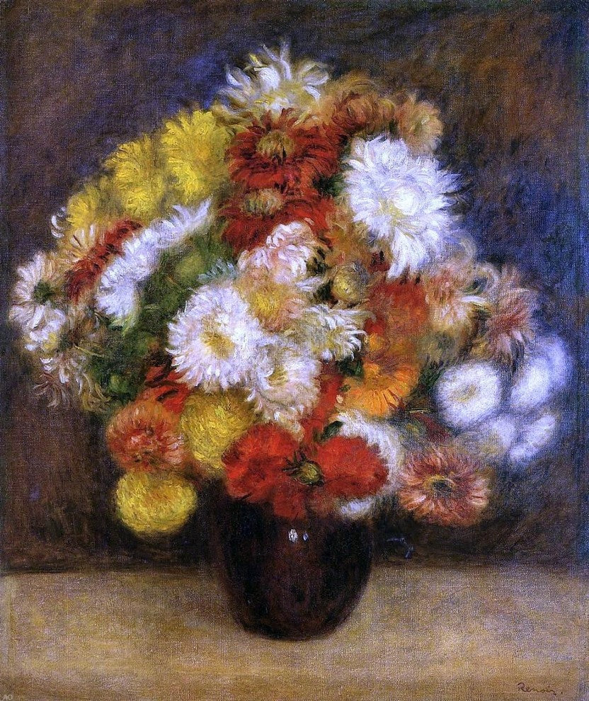 Pierre Auguste Renoir Bouquet of Chrysanthemums Wall Decal Print