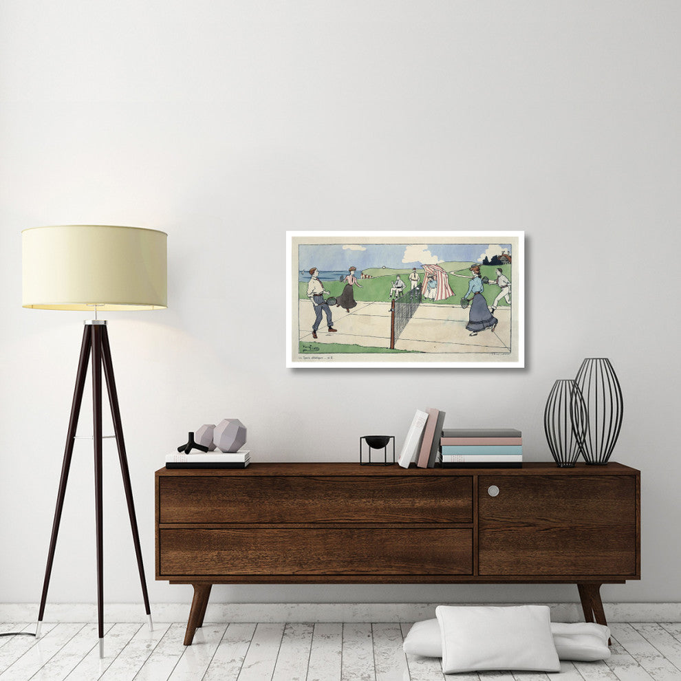 "Les Sports athletiques / Tennis" Digital Paper Print by Harry Eliott, 42"x24"