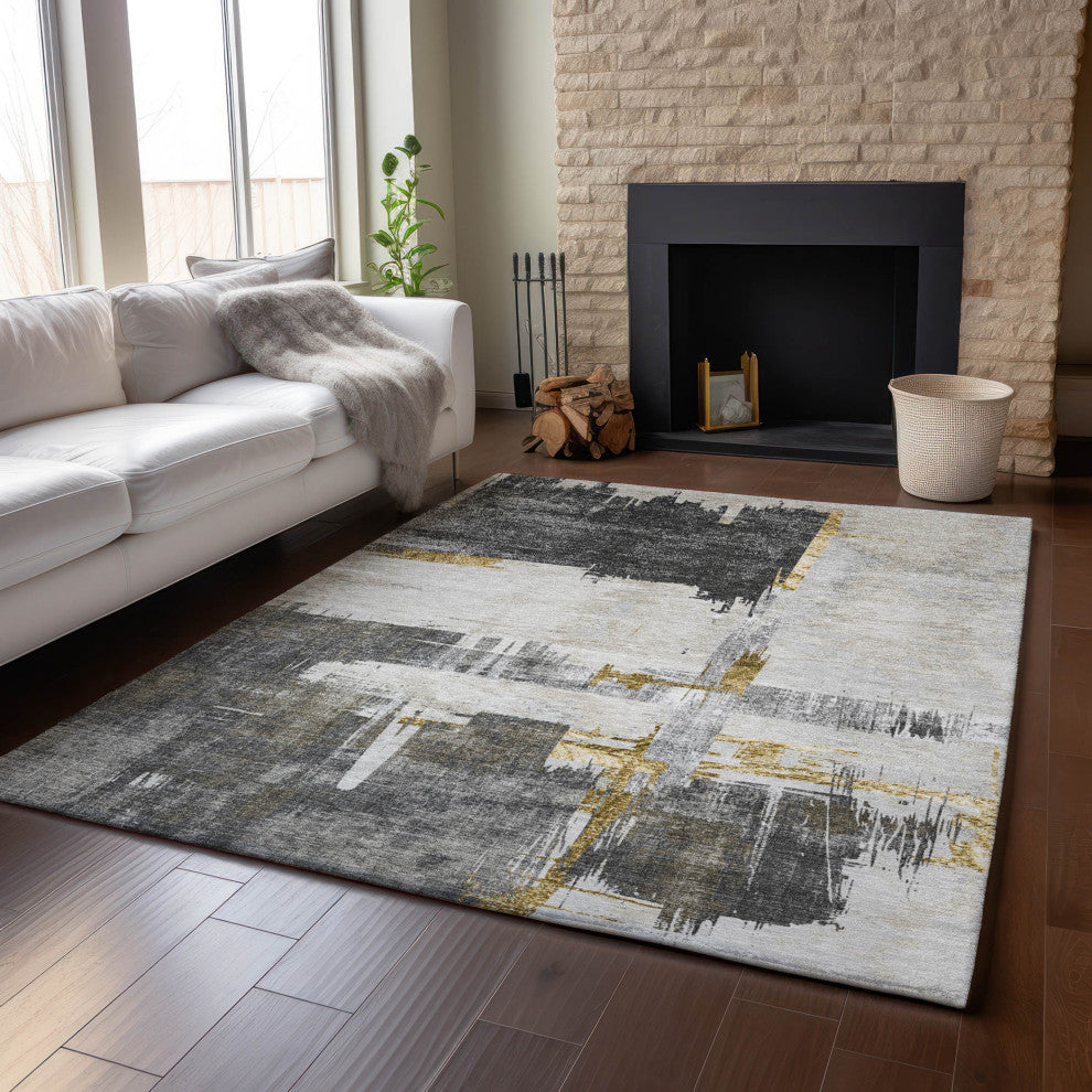 Premium Machine Washable Mayfield AMF624 Gray 9' x 12' Rug