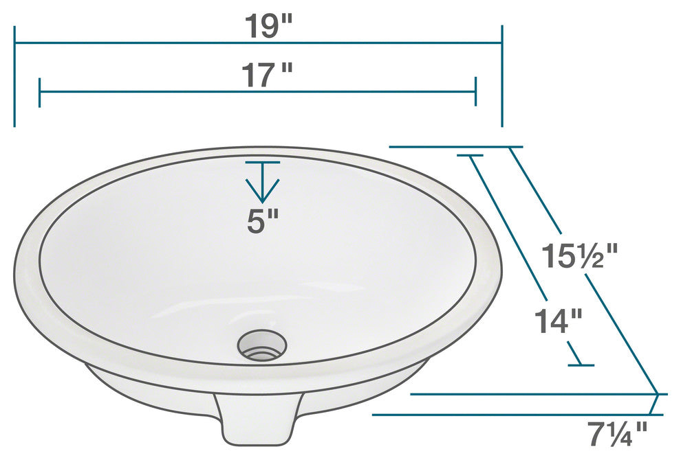 PUPMW Porcelain Bathroom Sink, White