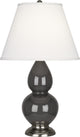 Small Double Gourd Accent Lamp, Ash