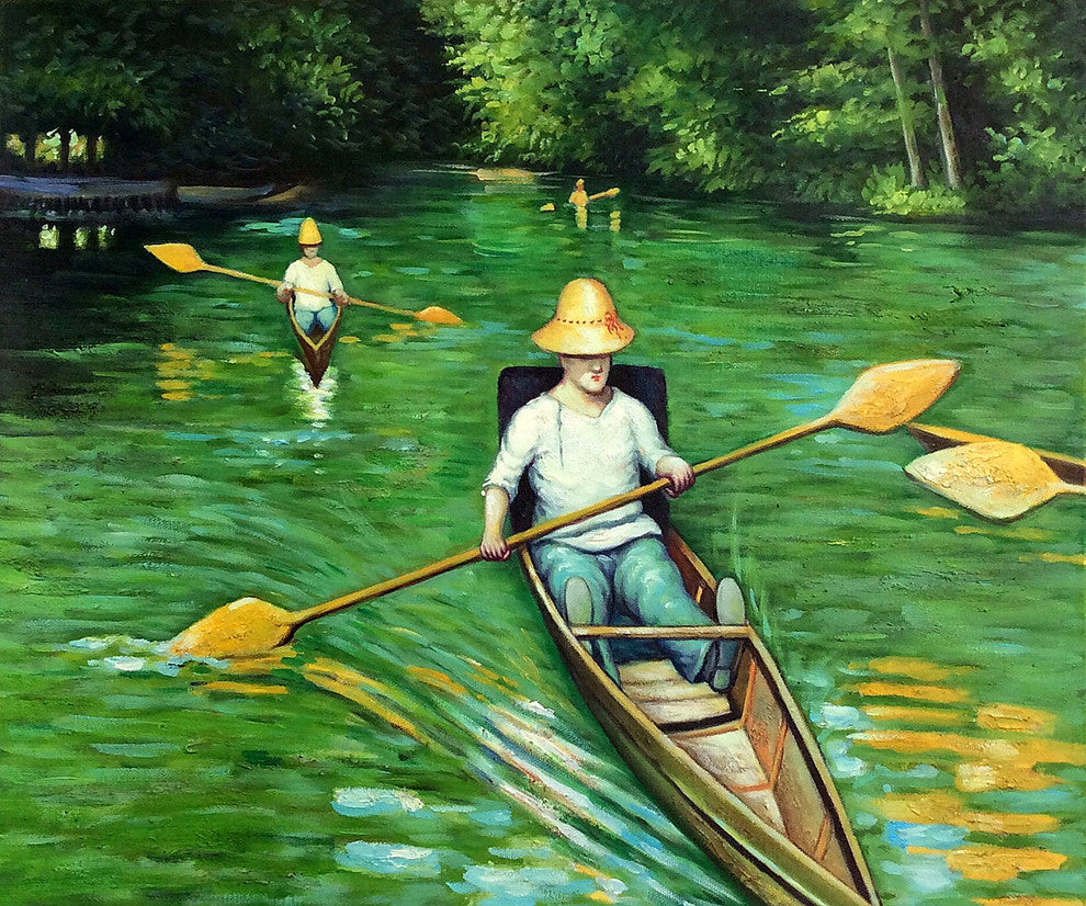 Skiffs on the Yerres, Unframed loose canvas