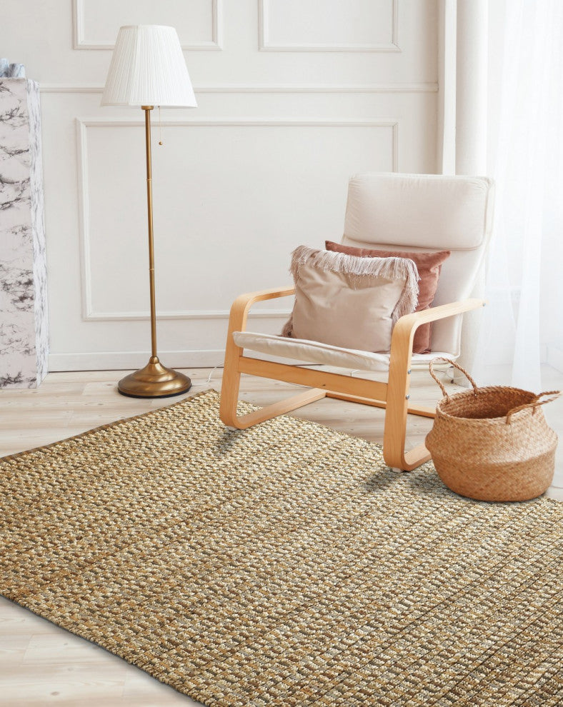 5" x 8" Tan Classic Interwoven Area Rug