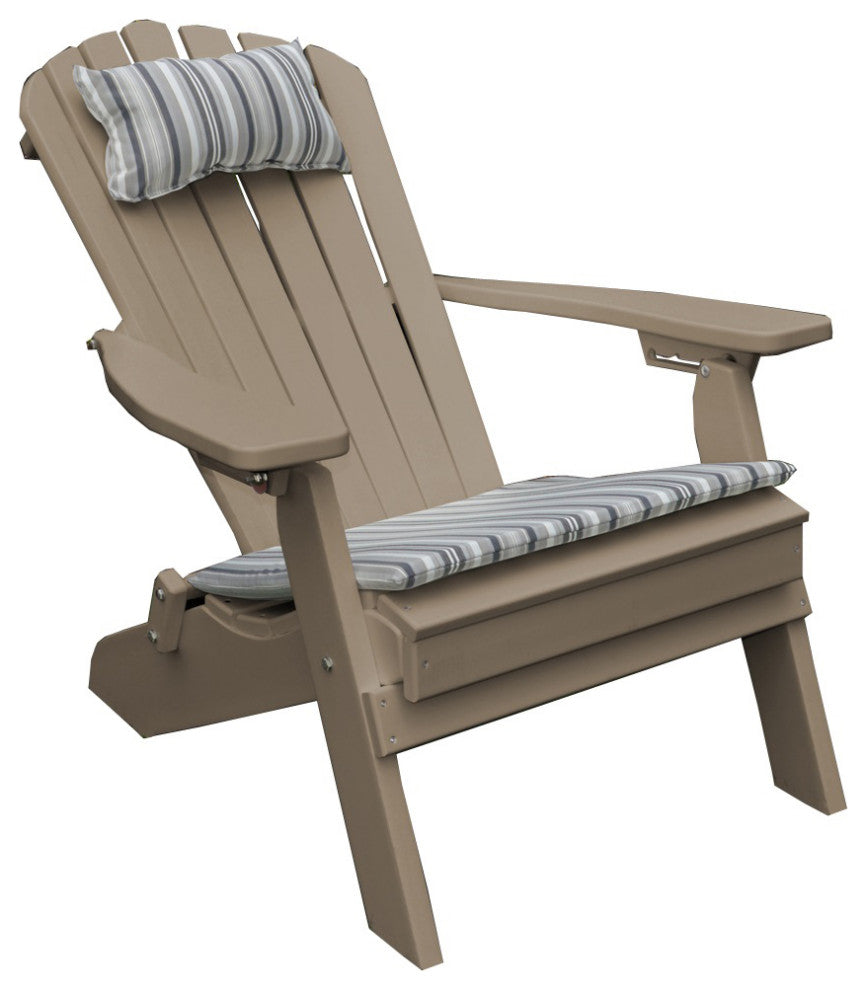 Poly Folding and Reclining Adirondack Chair, Weathered Wood