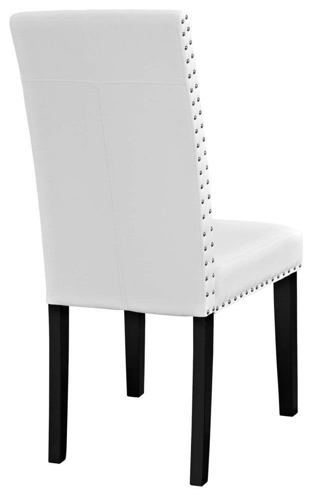 White Parcel Dining Side Chair Vinyl Set of 4