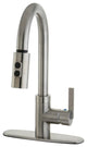 Satin Nickel Gourmetier Single Handle Faucet with Pull Down Spout GS8788CTL