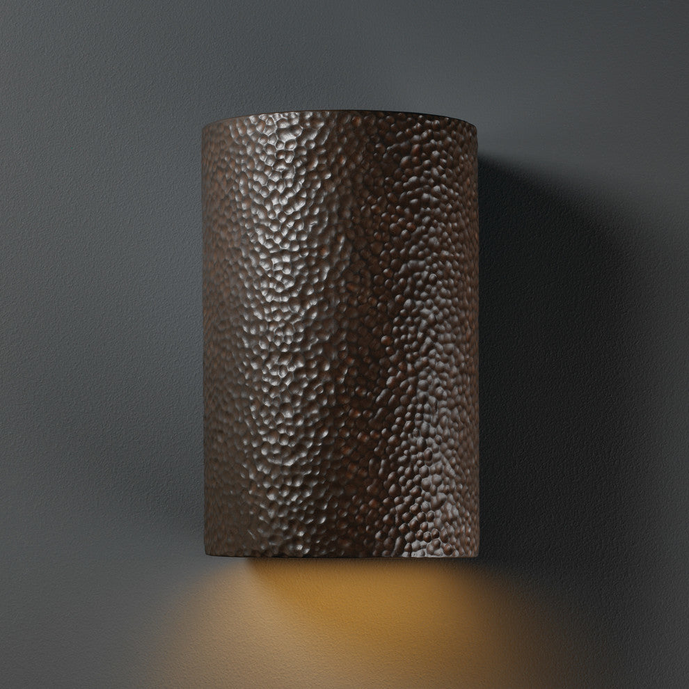 Ambiance Large Cylinder, Closed Top, Wall Sconce, Iron