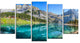 Lake Oeschinen Switzerland, Landscape Canvas Art Print, 60"x32", 5 Panels
