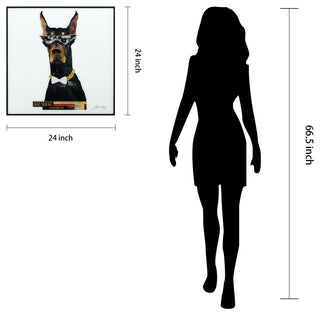 "Doberman Pinscher"  Printed Wall Art Framed With Black Anodized Aluminum
