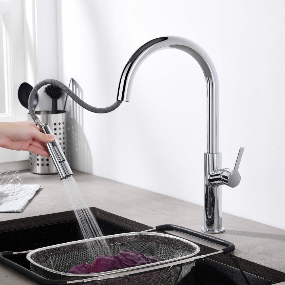 Fusion-T Single Handle Pull Down Sink Faucet With Soap Dispenser, Chrome