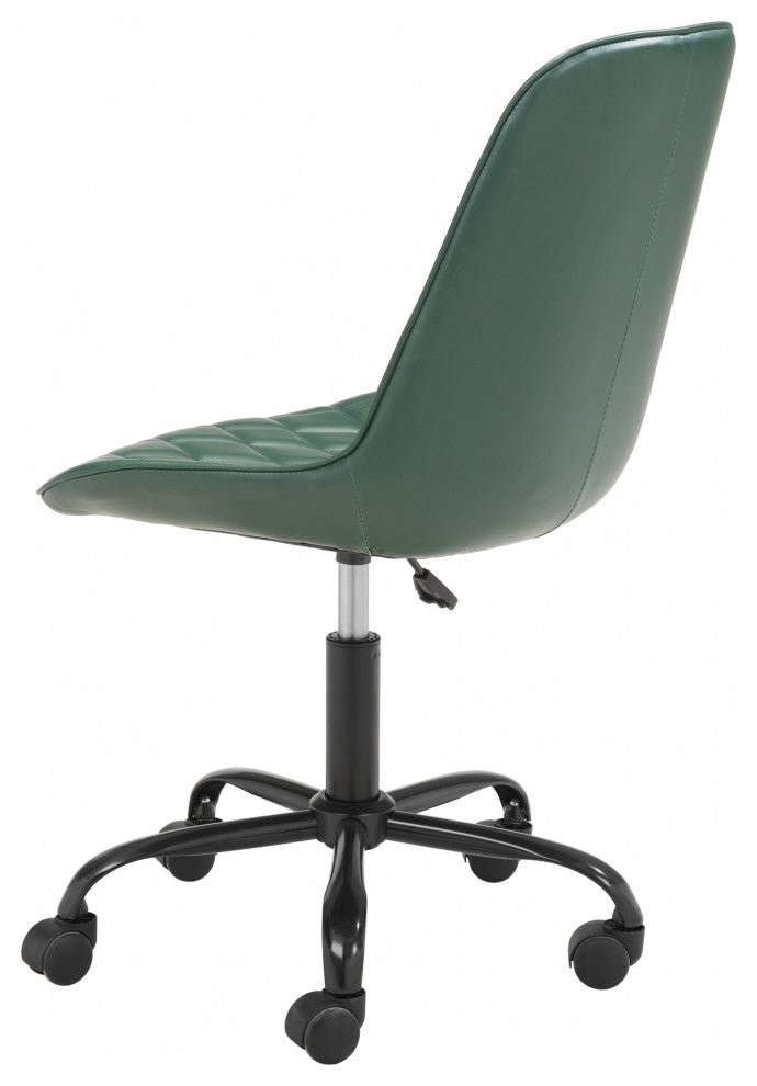 Green Stylized Faux Leather Office Chair