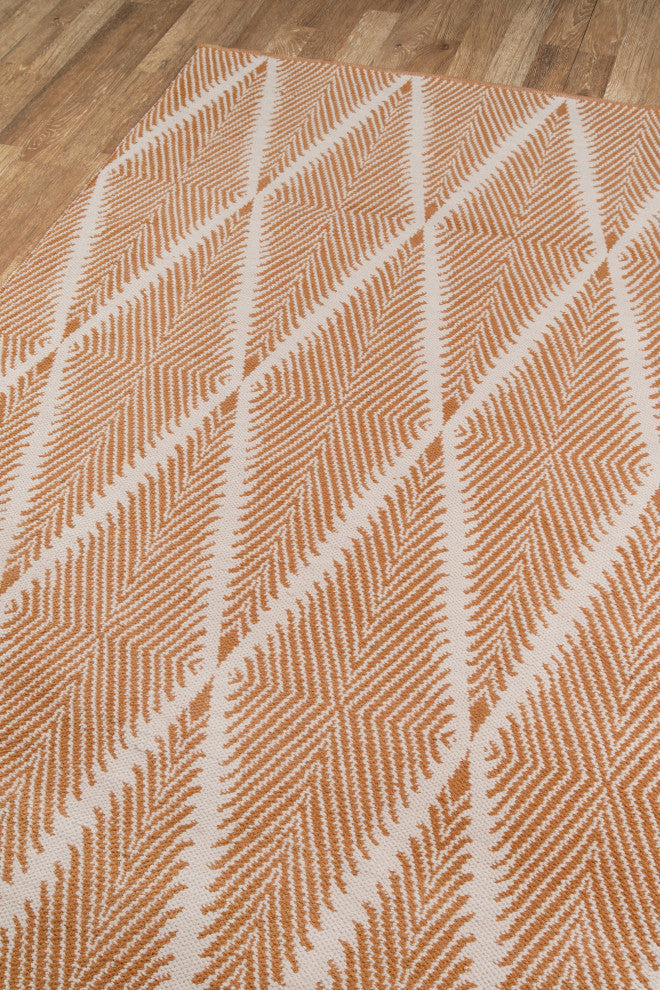 Erin Gates by Momeni River Beacon Indoor Outdoor Hand Woven Rug, Orange, 8'6"x11