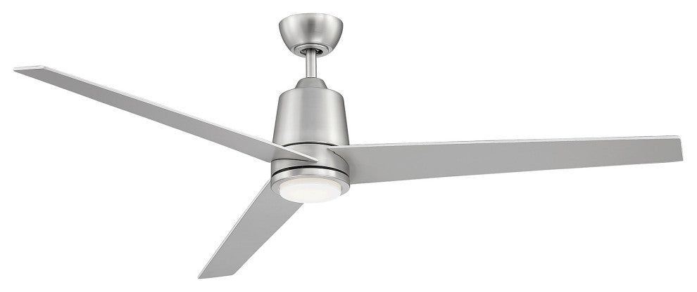 56" LED Ceiling Fan, Matte Black, Brushed Nickel
