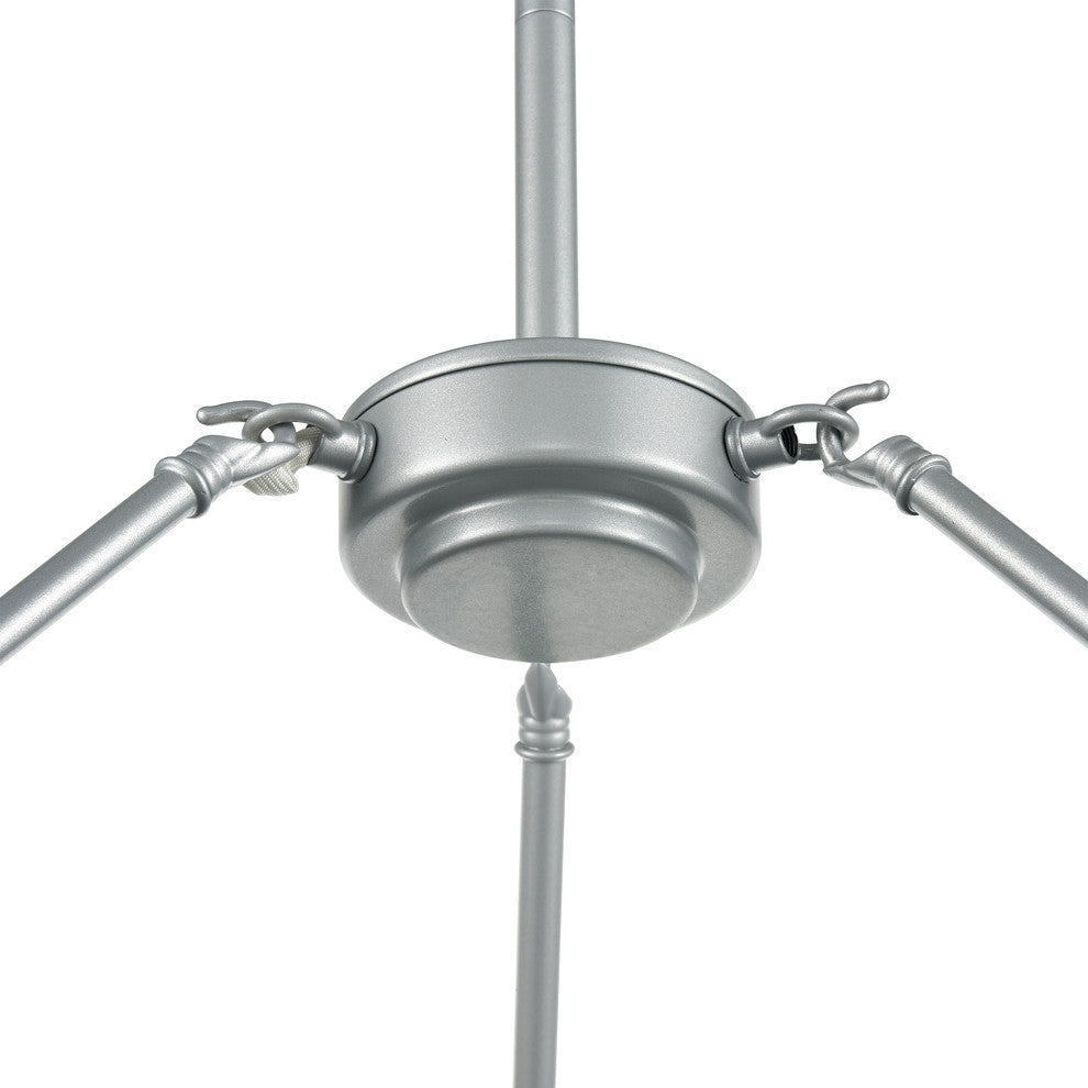 Sonoro Vertical Light Industrial Round Chandelier, Silver