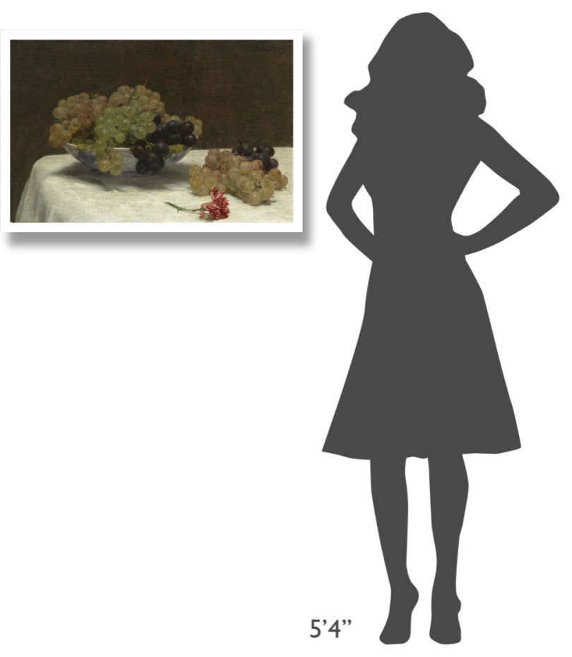 "Still Life with Grapes and a Carnation, c. 1880" Paper Art, 32"x22"